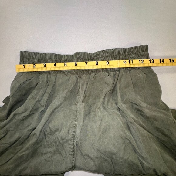 one 5 one - Army Green Gaucho Capri Pants Women's Size Medium Palazzo Cullotes - Picture 7 of 10
